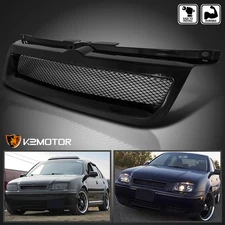 Fits 1999-2004 VW Jetta MK4 Badgeless Mesh Style Front Hood Grille Black 99-04