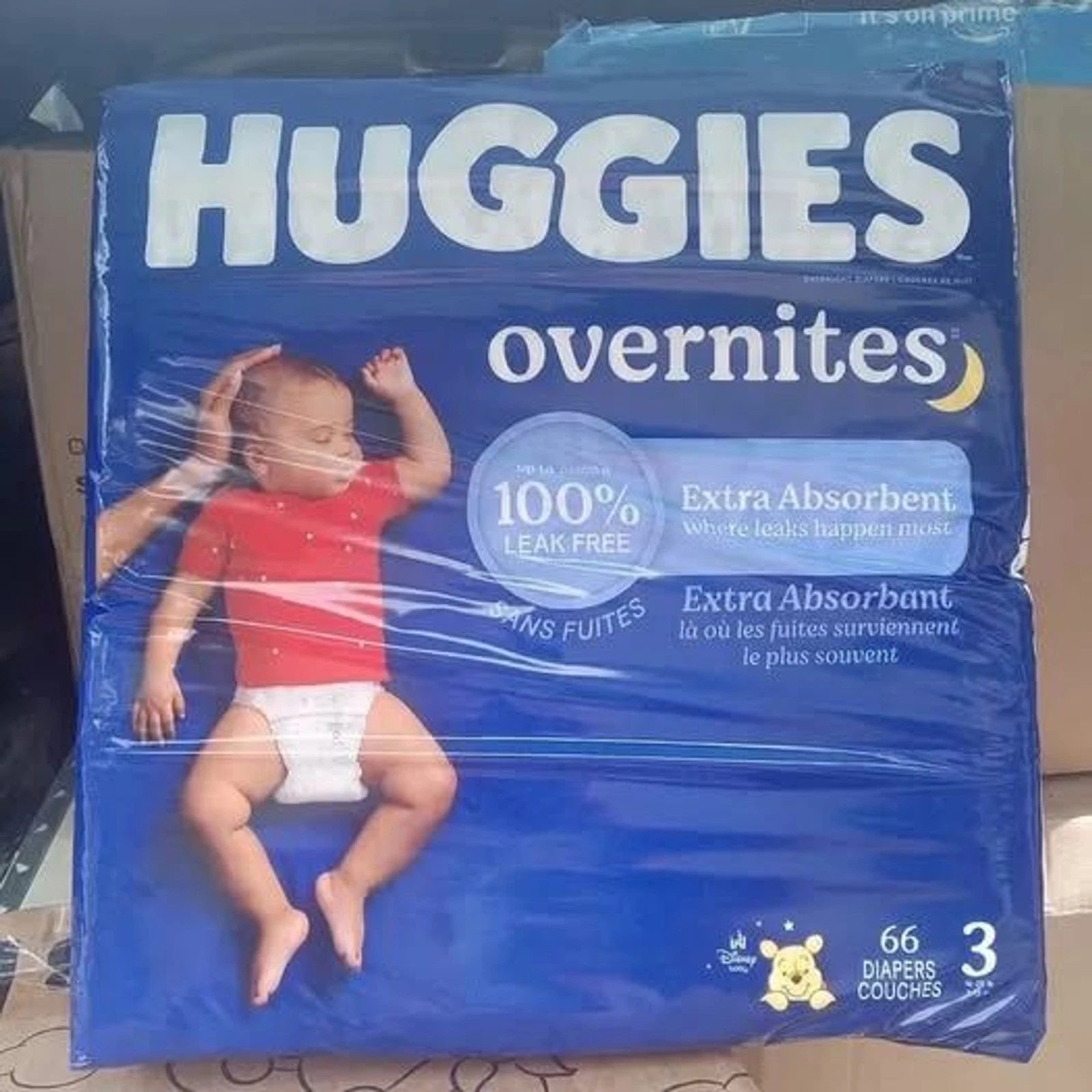 132ct Huggies Overnites Nighttime Diapers, Size 3 (16-28 lbs)
