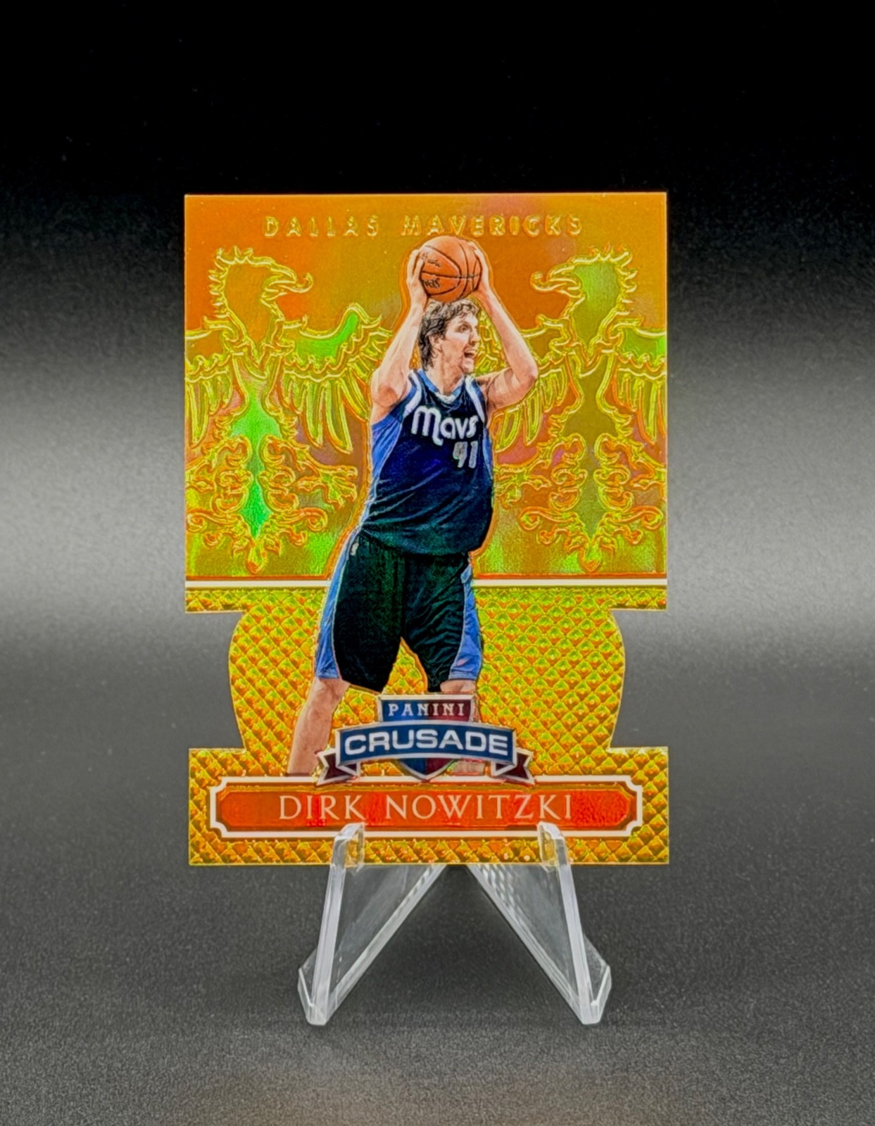 DIRK NOWITZKI 2014-15 Panini Excalibur Crusade #6 Orange Prizm Die-Cut 50/60
