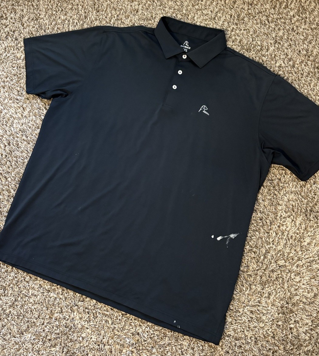 Rhoback Solid Black Golf Performance Polo Shirt M… - image 5