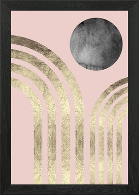 Golden Striche 7 gerahmtes Wandbild Poster Leinwanddruck Bild