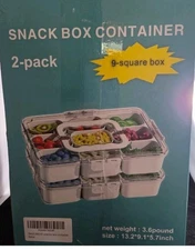 MineSign Divided Snackle Box with Handle Food Organizer