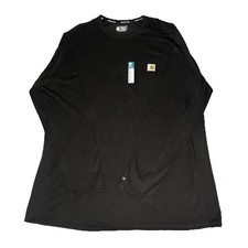 Carhartt Men  s Force Relaxed Fit Long Sleeve Pocket T-Shirt Basic 2XL Black