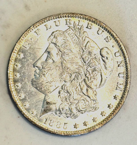 1885-O Morgan Silver Dollar $1 New Orleans AU- Details 90% Silver