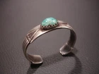 Jock Favour JF Signed S XS Sterling Silver Green Turquoise Bracelet Ingot Cuff