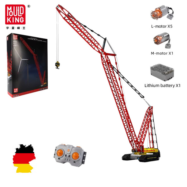 Mould King 17015 Rc Raupenkran LR13000 Technik Set Motorisiert App/Rc-image