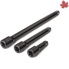 Industrial Grade 3-Piece Set - 1/2 Inch Drive Impact Extension Set, Versatile