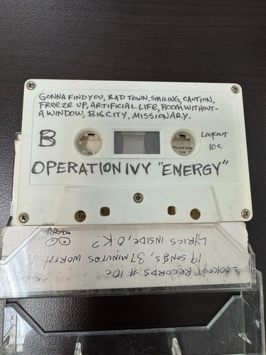 Operation Ivy "Energy" cassette tape, RARE! 1st issue. Lookout Records 1989. - Picture 4 of 6