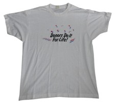 Vintage 80s Donors Do It For Life! Single Stitch T-Shirt Men's XL Made in USA