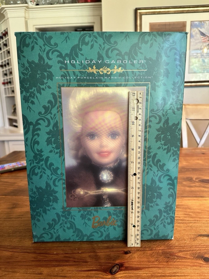 Barbie 1996 "Holiday Caroler" muñeca de porcelana navideña colección Barbie nueva en caja #4 Foto 3 de 4