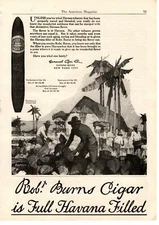 1922 Robt. Burns Havana Filled Perfectos General Cigar Company New York Print Ad