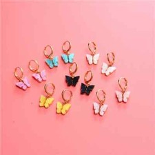 2Pcs Colorful Acrylic Butterfly Drop Earring Women Earrings Fashion Jewelry