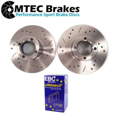Vintage Mini 85-01 8.4'' Front Drilled Grooved Brake Discs EBC Pads