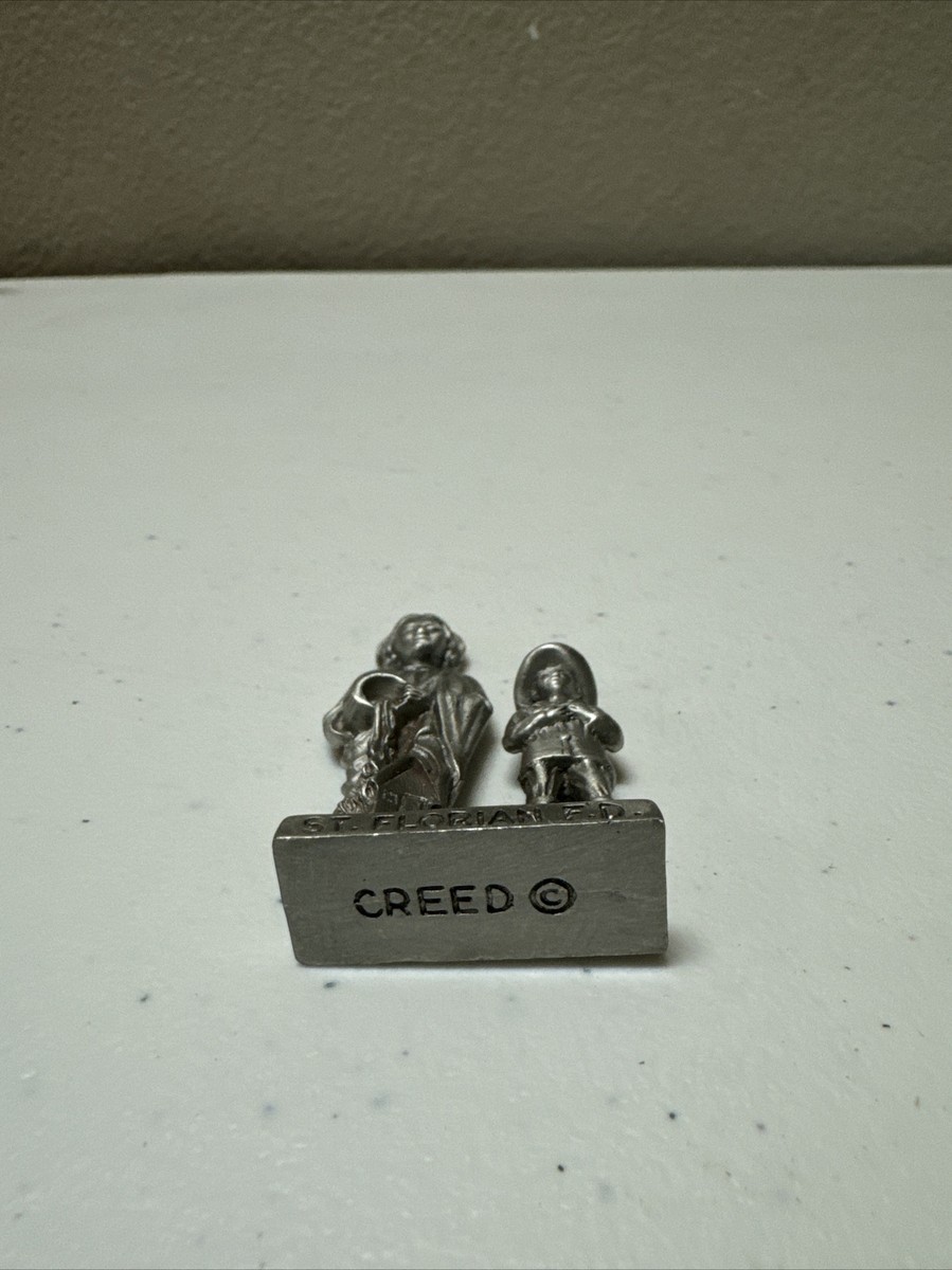 St Florian 2 3/8” in Pewter Figure Statue Firefighter Fire Station