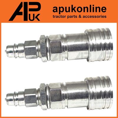 Paar Hydraulikadapter QR 1/4'''' Stecker auf 1/2'''' Buchse BSP Kit für Koffer Traktor