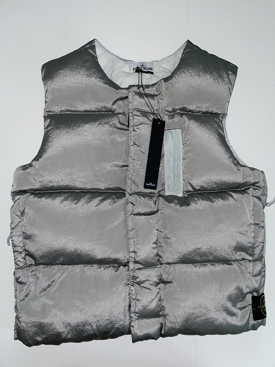 Stone Island Weste Nylon Metal Down Vest S Silver NEU