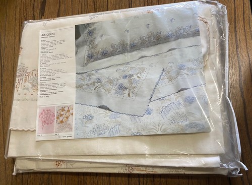 NEW Vintage Carlucci Designer Italy 4 Piece Twin Sheet Scalloped Coverlet Set - Picture 9 of 12
