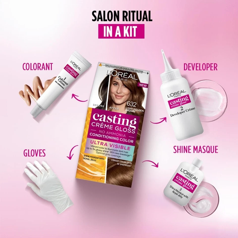 L'Oréal Paris кастинг крем блеск ультра, светло-золотой коричневый 632,100 г + 60 мл - Изображение 4 из 4