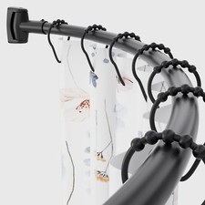 Adjustable Curved Shower Rod 31-50 inches Extra Wide Shower Curtain Rod Rust ...