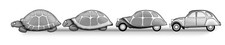 Citroen 2CV window sticker -Tortoise BLANK