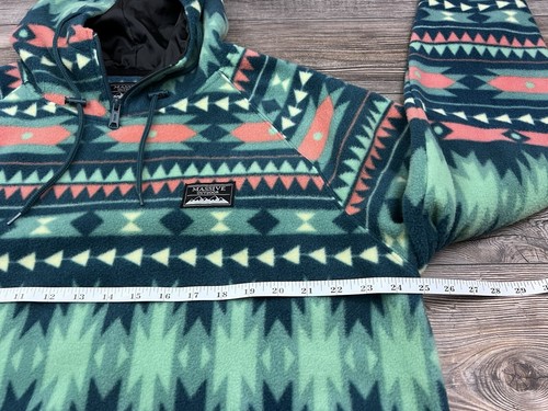 Massive Outdoor Fleece Hoodie Aztec All Over Print Southwest Adult Unisex XXL - Picture 10 of 12