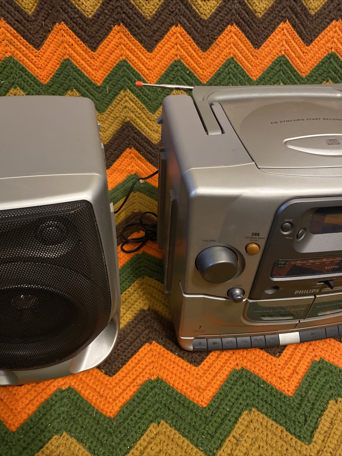 Philips Magnavox AZ2700 CD Player Cassette Player/Recorder AM/FM Radio &ldquo;Tested&rdquo;