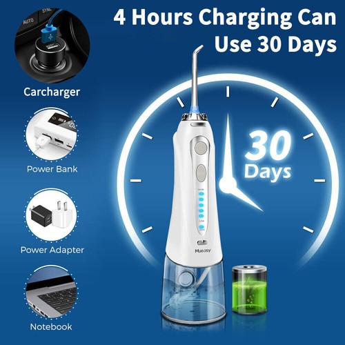 Water Cordless Flosser Dental Oral Irrigator Floss Teeth Cleaner 8 Jet Tips - Picture 5 of 14