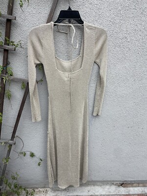 beige midi dress L'AGENCE Reanne Midi Dress In Lemon Sorbet