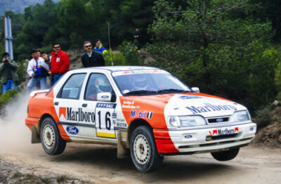 Mohammed bin Sulayem Ronan Morgan Ford Sierra RS Cosworth WRC Rally Old Photo 3