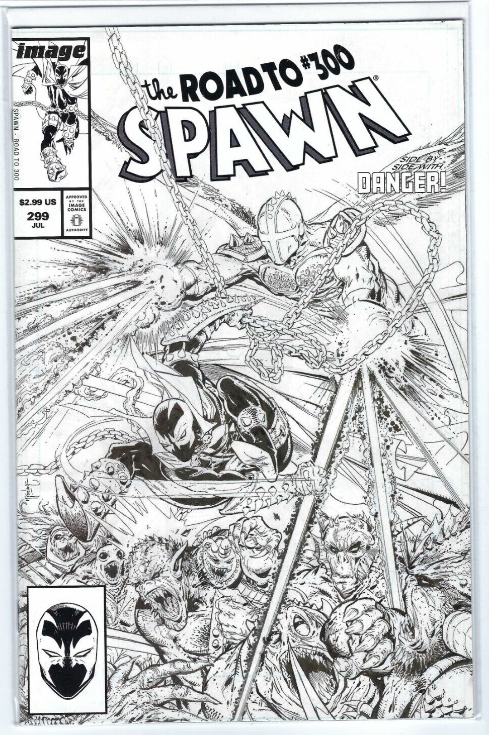 Spawn #299 Cover C Todd McFarlane B&W Variant Image Comics 2019