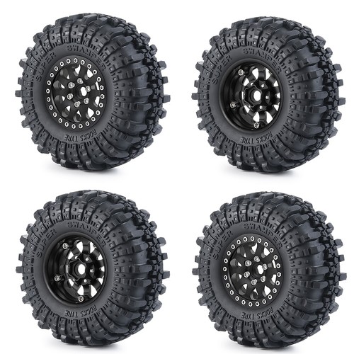 4x 1.9 RC Auto Räder Beadlock Felgen Reifen Set für 1/10 RC Axial SCX10 90046 TRX4 - Bild 63 von 144