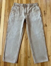 Carhartt B11 BRN Men's 38x32 Washed Duck Loose Fit Carpenter Work Pants Brown GC