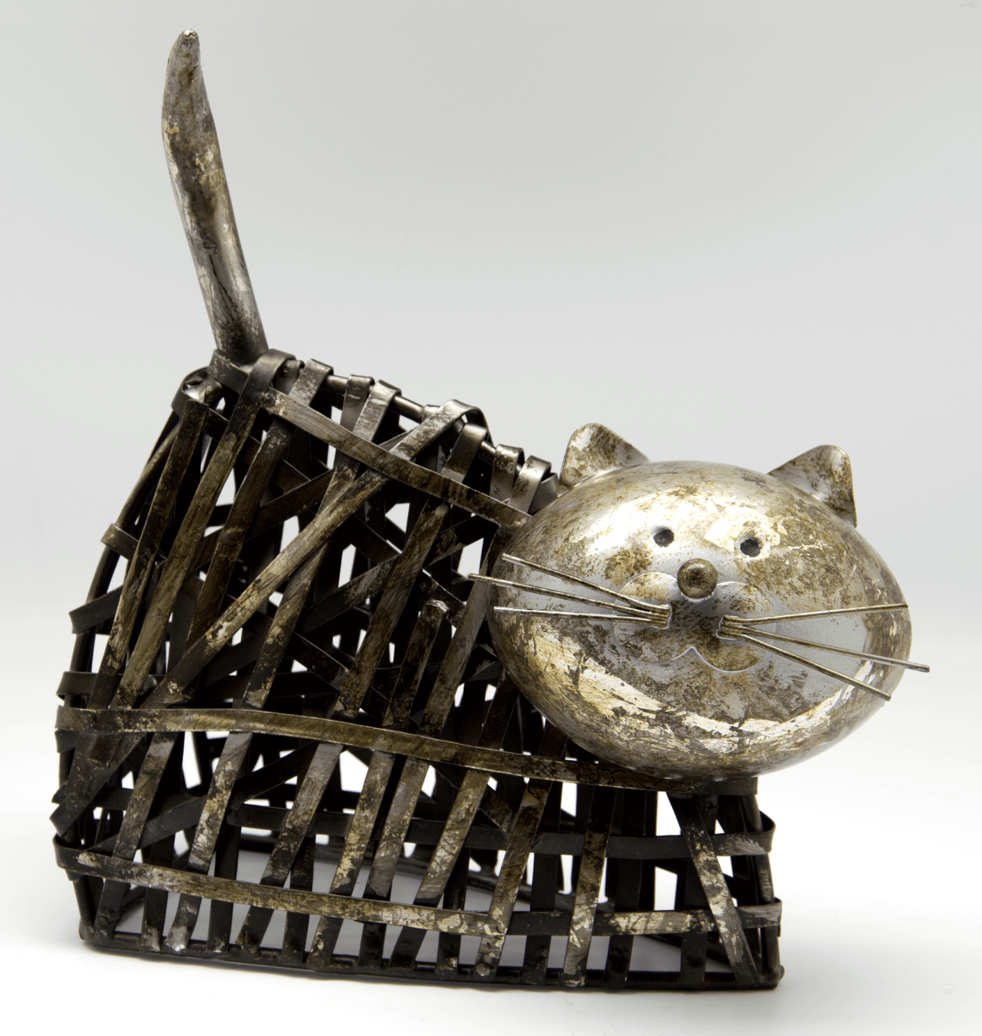 Metal Cat Ornament Sculpture Statue Figurine Garden Home Ornaments