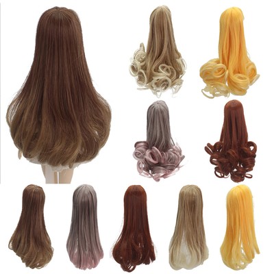Dolls Full Head Curly Straight Hair Wig Hairstyle For Dolls Diy