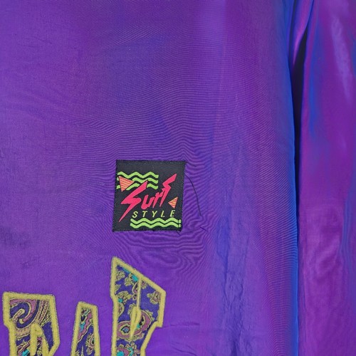 Vintage 90s Surf Style Purple Windbreaker Jacket Daytona Beach Spring Break OS - Picture 7 of 9