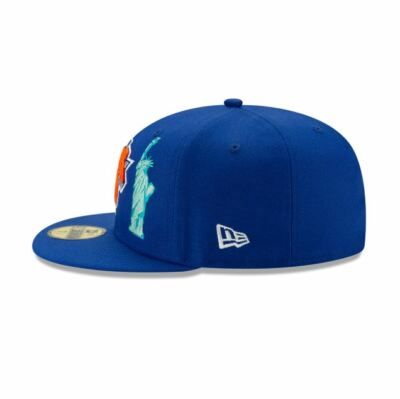 New Era New York Knicks Statue Of Liberty 59FIFTY Hat NBA Blue