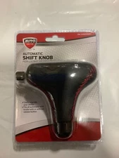 Universal Automatic Shift Knob Replacement W/ Release Button-Black W/ Red Stitch