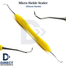 MEDENTRA Dental Micro Sickle Scaler Silicone Handle Periodontal Calculus Remover