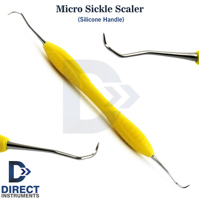 MEDENTRA Dental Micro Sickle Scaler Silicone Handle Periodontal Calculus Remover