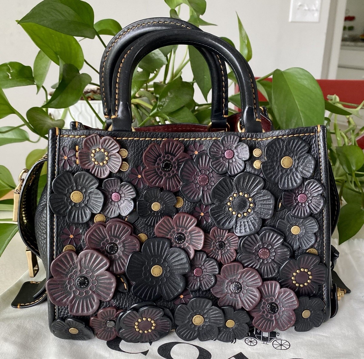 COACH 1941 TEA ROSE Rogue 25 Oxblood Black Purple | eBay COACH 1941 TEA ROSE Rogue 25 Oxblood Black Purple | eBay