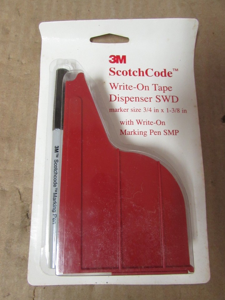 5QTY3M SWD, SCOTCHCODE WRITEON DISPENSER W/ Pen 3/4 x 13/8in, NIB