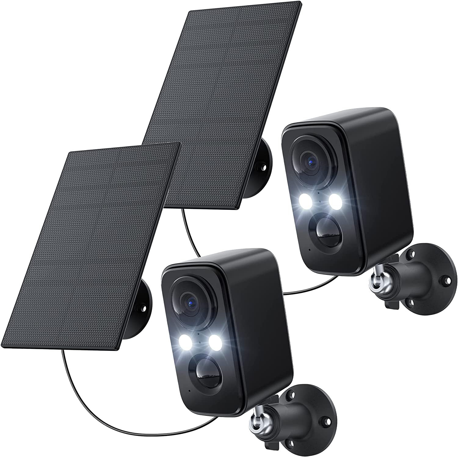 Kit 2 Videocamere Sorveglianza Solari Wi-Fi | 100% Senza Fili Esterno