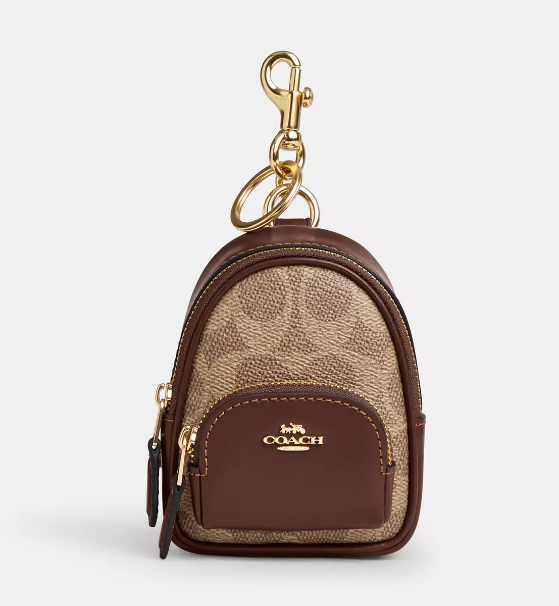 NWT Coach Mini Court Backpack Bag Charm In Signature Canvas