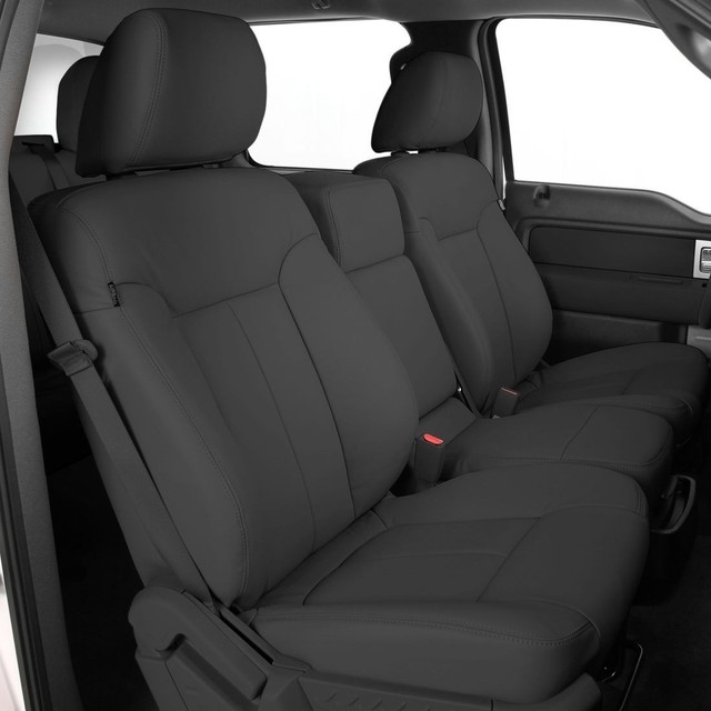 Katzkin Dk Grey Leather Interior Seat Cover 2013 2014 Ford F 150