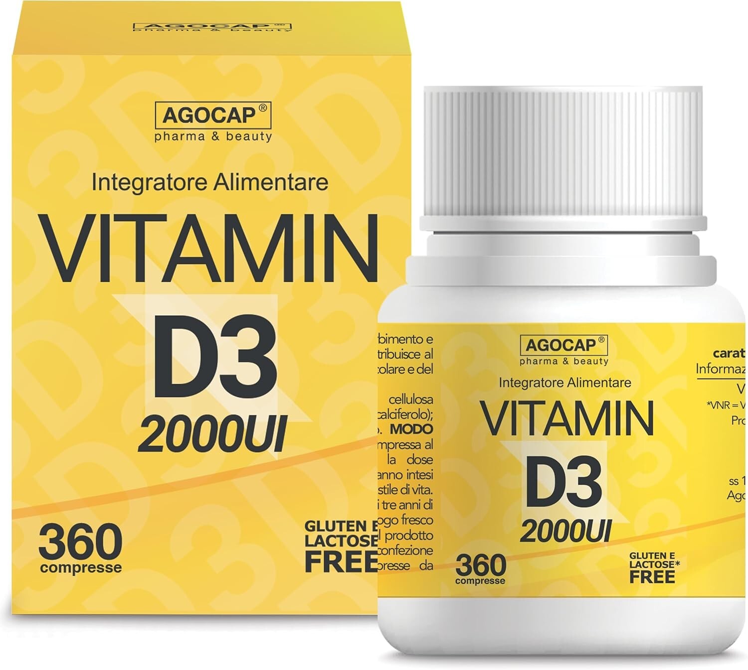 Vitamina D3 2000 ui, ALTO DOSAGGIO E ASSORBIMENTO. Supporta Ossa, Denti, Muscoli