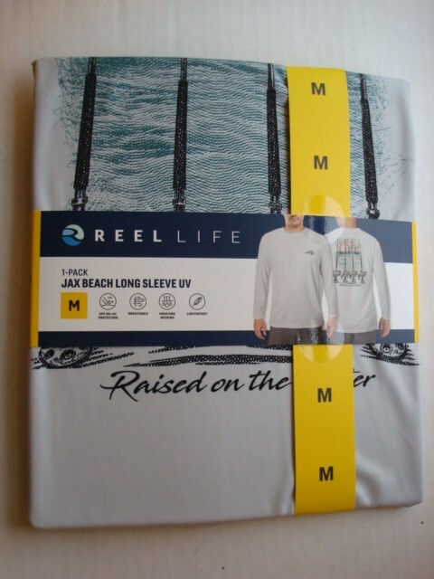REEL LIFE MENS LONG SLEEVE SHIRT MEDIUM ~NEW IN PACKAGE~