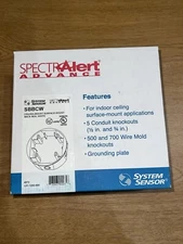 System Sensor Spectra Alert Ceiling-Mount Surface-Mount Back Box, WHITE