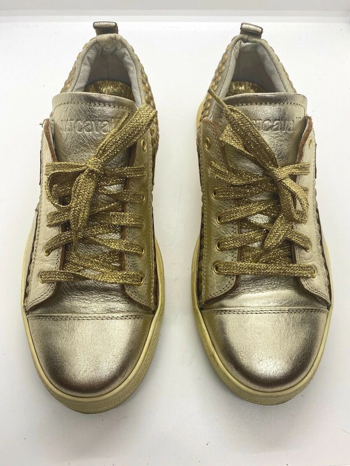 Zapatillas Just Cavalli para mujer doradas metálicas talla US 7,5 usadas Foto 2 de 4