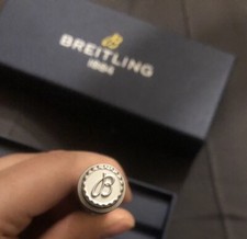 Breitling Notizblock In Kassette Und Kugelschreiber Leder Ummantelt 