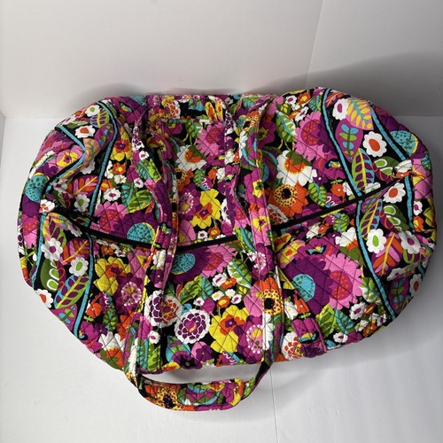 Vera Bradley Extra Large Tote Duffel Shoulder Carry Bag Floral Pattern 25x13x11 - Picture 5 of 9
